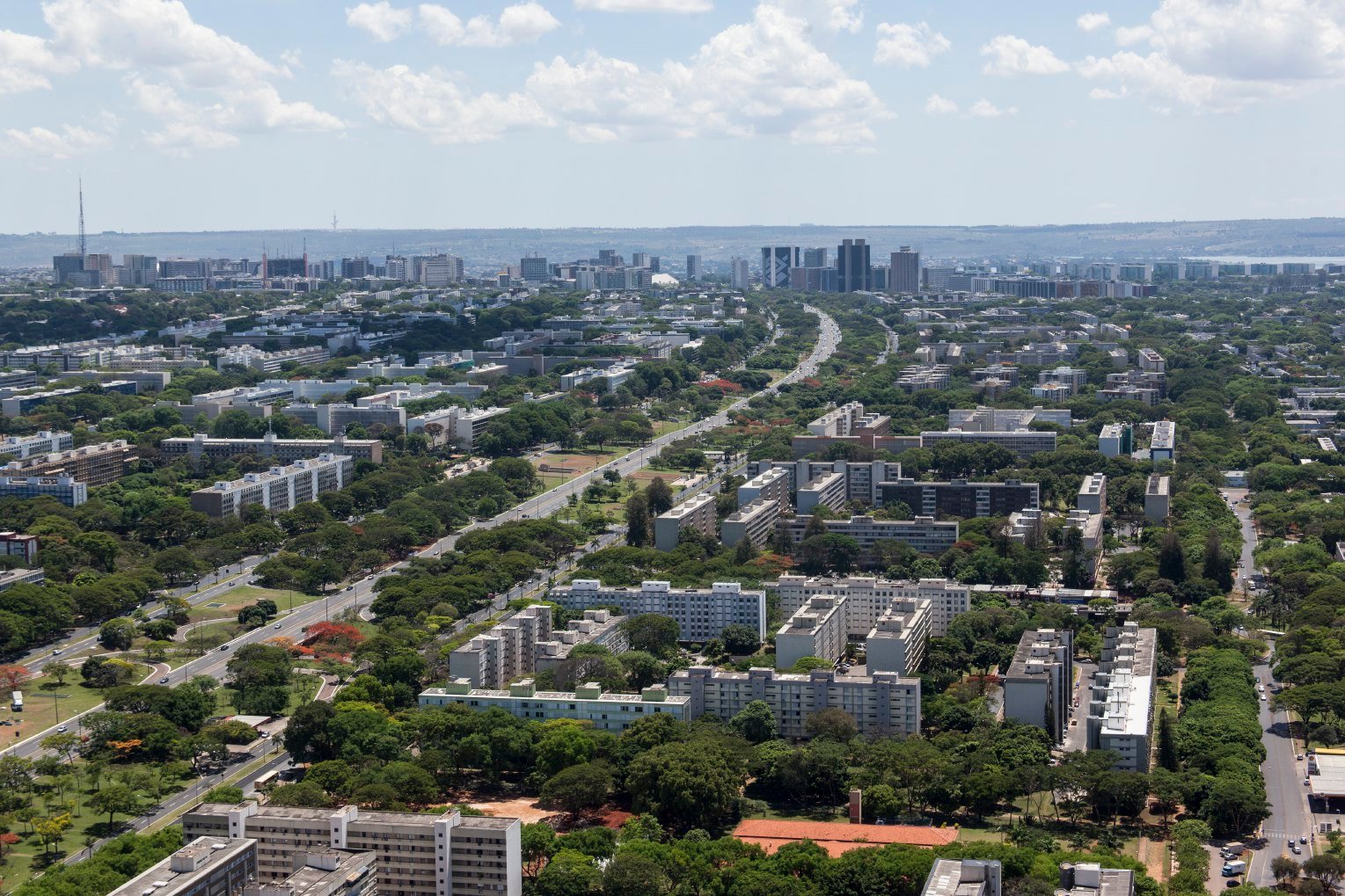 Ruas residenciais da Asa Sul no Plano Piloto de Brasília